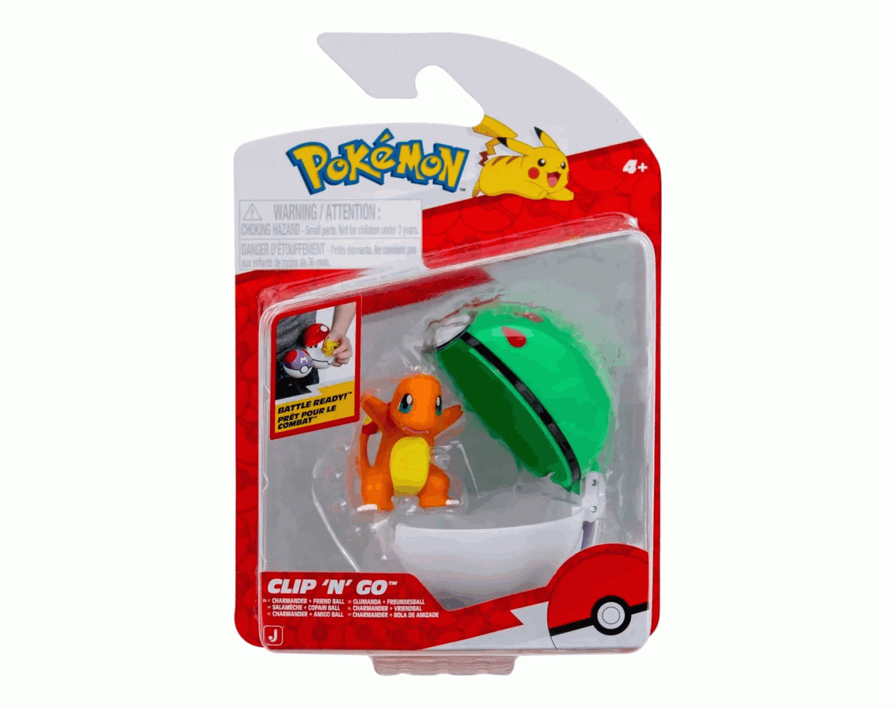 Pokémon Charmander Clip N Go Con Friend Ball - Jazwares
